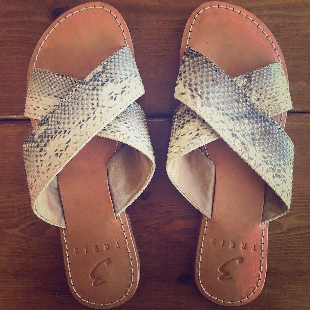 Python leather sandal